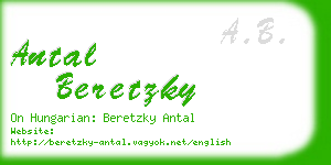 antal beretzky business card